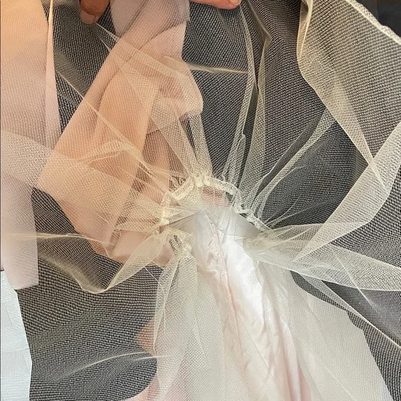 Jessica McClintock Black & Pink Formal Dress with Shawl Length 57” PTP 19”-20” - Picture 12 of 17